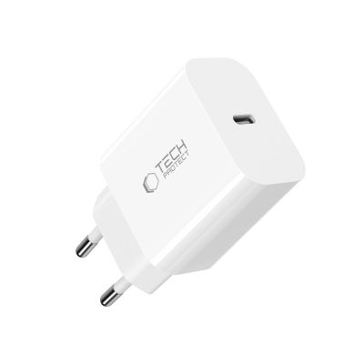 4. Tech-Protect NC20W Wall Charger with 100 cm USB-C / Lightning Cable - White