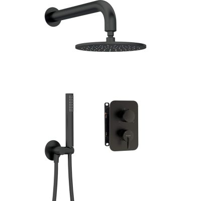 Concealed shower set with mixing box - with shower head