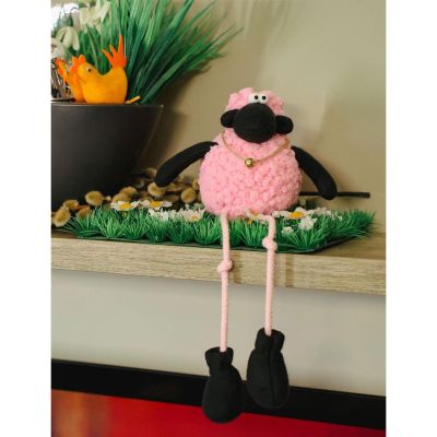 14. SITTING PINK LAMB 10+25CM SPRING DECORATION