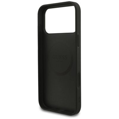 7. Guess Saffiano Classic Logo MagSafe Case for iPhone 17 Pro Max / 18 Pro Max - Black
