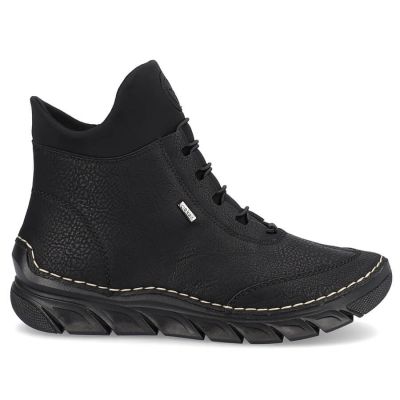 49. Women's insulated black ankle boots Rieker 55069-00