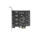 DeLOCK PCI Express x1 Card to 4 x external USB Type-A female SuperSpeed USB (USB 3.2 Gen 1)