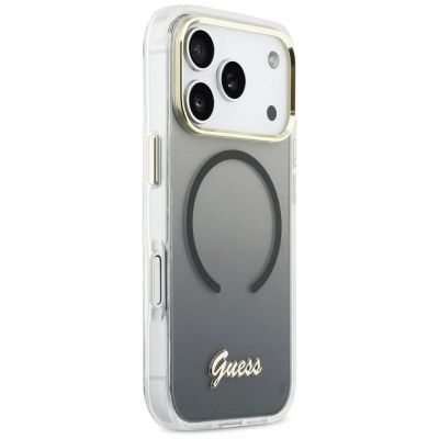 4. Guess IML Gradient Script Metal MagSafe Case for iPhone 17 Pro Max - Black