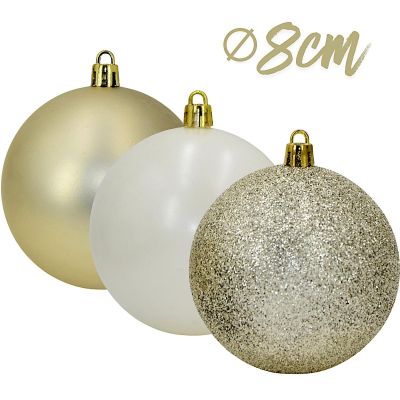 3. DECORATIVE PLASTIC SHATTER-RESISTANT BAUBLES 6 PCS 80 MM NOELLE