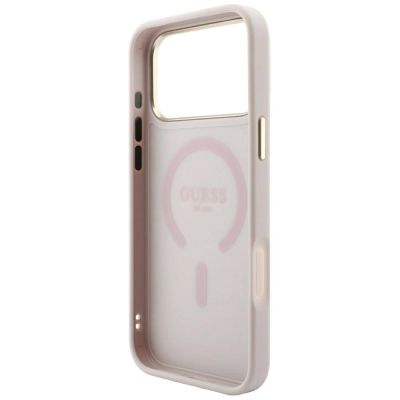 7. Guess Embossed 4G Classic MagSafe Case for iPhone 17 Pro / 18 Pro - Pink