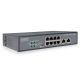 15. Unmanaged network switch 19" 8x RJ45 10/100 Mb/s, 2x FastEthernet uplink, PoE+ 120W budget