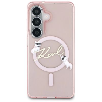 3. Karl Lagerfeld IML KC Script MagSafe Case for Samsung Galaxy S26 - Pink
