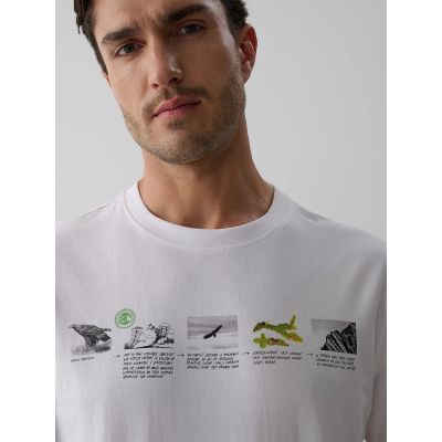 3. Men's regular printed T-shirt 4F 4FKAW26TTSHM4476-10S