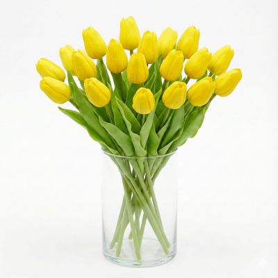 19. YELLOW TULIP 31CM LIFE-LIKE SPRING DECORATION