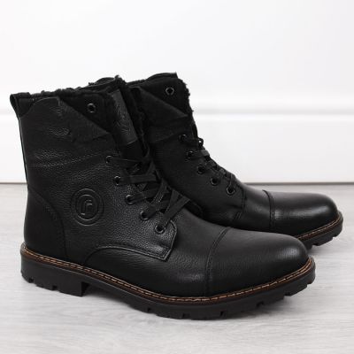 19. Rieker M RKR296A wool-lined leather ankle boots, black