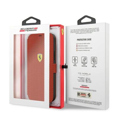 5. Ferrari FESPEFLBKP12SRE iPhone 12 mini 5.4" red/red book On Track Perforated