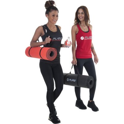 11. NBR BLACK EXERCISE MAT 180x60x1.5CM WITH HOLES PURE 2 IMPROVE