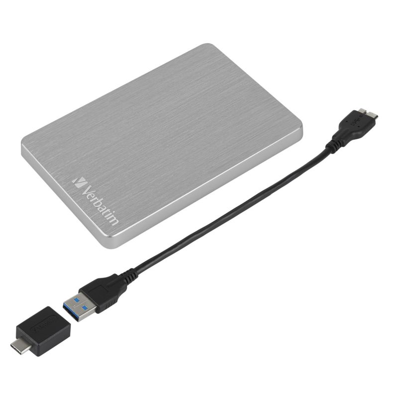 4. Verbatim Store 'n' Go ALU Slim External Hard Drive 1TB 2.5" USB Type-C 3.2 Gen 1 (3.1 Gen 1) Silver