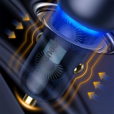 16. Baseus USB / USB Type C car charger 65 W 5 A SCP Quick Charge 4.0+ Power Delivery 3.0 LCD screen gray (CCKX-C0G)