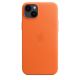 2. Apple Leather Case with MagSafe Orange, for iPhone 14 Plus