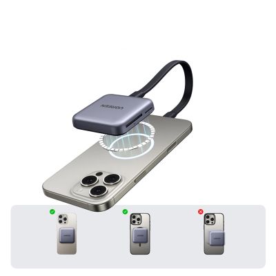 8. Ugreen Magnetic Memory Card Reader + 100W PD 3in1 Charger - Gray