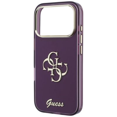 6. Guess IML 4G Script Metal case for iPhone 17 Pro / 18 Pro - burgundy