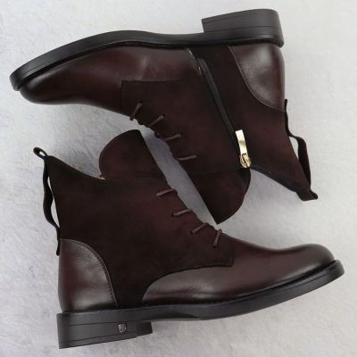 14. Women’s Brown Suede Ankle Boots Potocki Z25-SZ12080