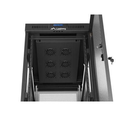 10. 19" 32U 600x1000 black floor-standing rack cabinet with perforated doors LCD Lanberg (Flat Pack)
