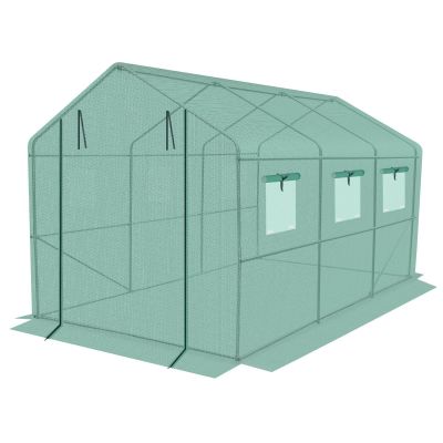 38. GREENHOUSE GARDEN TUNNEL 200x350x200CM PE GREEN STEEL STRUCTURE