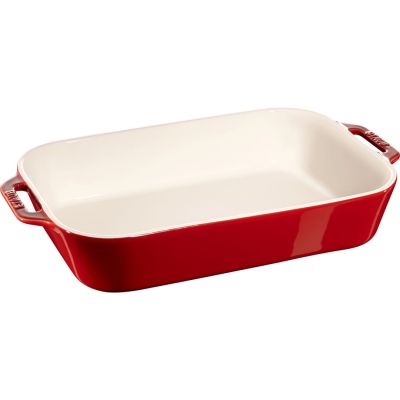 12. Staub Rectangular Ceramic Platter - 4.5 Liters, Red