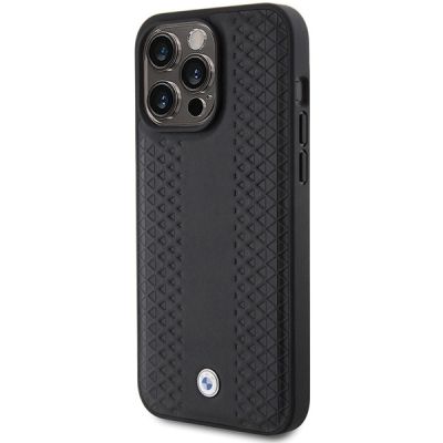 2. BMW Leather Diamond Pattern case for iPhone 15 Pro Max - black