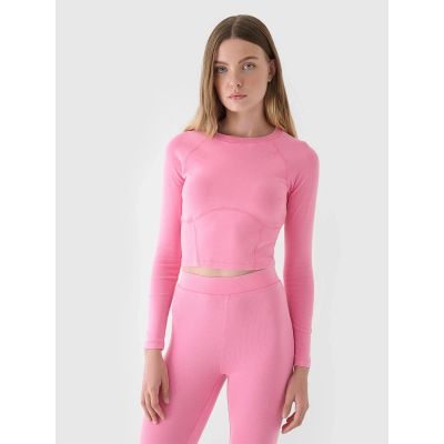 4. Longsleeve cropped smooth women's 4F 4FRAW24TLONF503-54S