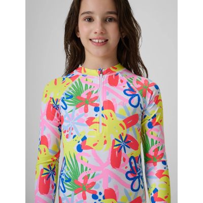 4. Girls' one-piece swimsuit with UPF50+ filter 4F 4FJRSS26USWSF144-92A