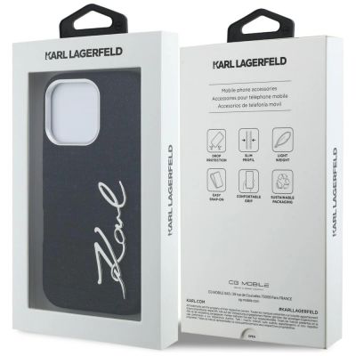 8. Karl Lagerfeld FW Jeans Signature Logo iPhone 16 Pro Case - Black