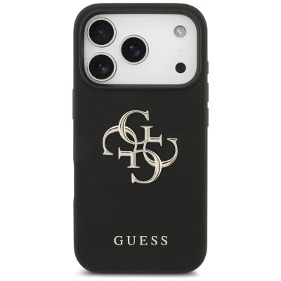 3. Guess Grained Big 4G & Classic Logo case for iPhone 17 Pro - black
