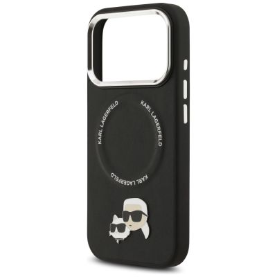 6. Karl Lagerfeld Karl & Choupette Pins MagSafe Case for iPhone 17 Pro Max - Black