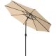 9. GARDEN UMBRELLA WITH LED LIGHTING 300 CM BEIGE