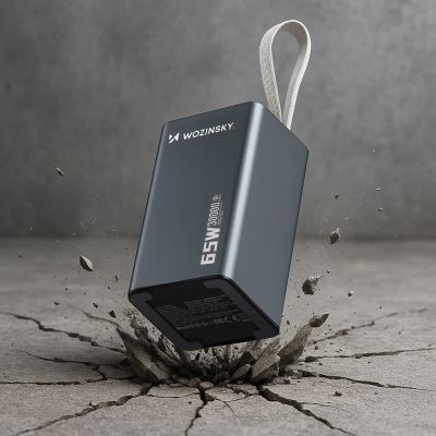 10. Powerbank Wozinsky K65+ 65W 30000mAh 2x USB-C, 1x USB-A 65W - gray