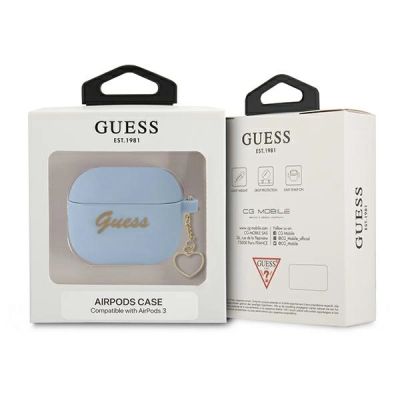 3. Guess GUA3LSCHSB AirPods 3 cover blue/blue Silicone Charm Heart Collection