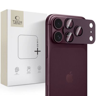 Tech-Protect Camfull Fit+ Tempered Glass Camera Screen Protector for iPhone 18 Pro Max - Burgundy