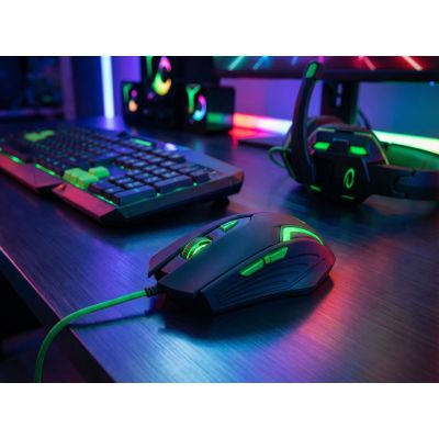 15. Esperanza Fighter EGM205G computer mouse (optical; 2400 DPI; black)