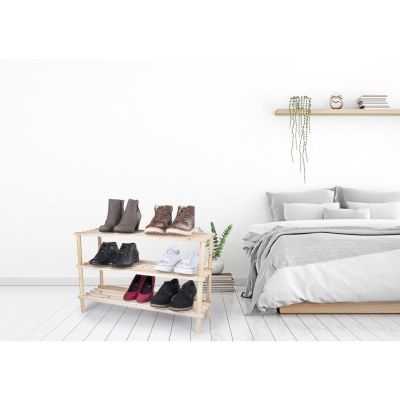 19. SHELVES 3-LEVEL WOODEN SHOE RACK ALPINA