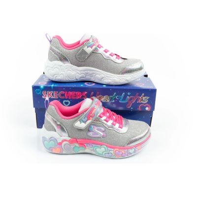 10. Skechers S Lights LED Children's Velcro Shoes for Girls Gray