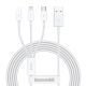 Baseus Superior 3in1 USB Cable - Lightning / USB Type C / Micro USB 3.5 A 1.5 m White (CAMLTYS-02)