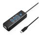 Orico PW3UR25-C3 USB Hub 4-Port 3x USB-A 3.0 1x RJ45 2.5G Ethernet 0.5m - Black