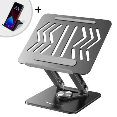 4. Wozinsky WRS-CPY84SB 360 Aluminum Laptop and Tablet Stand + Free Smartphone Stand - Black