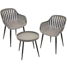 BALCONY FURNITURE SET TABLE AND 2 ANTHRACITE CHAIRS