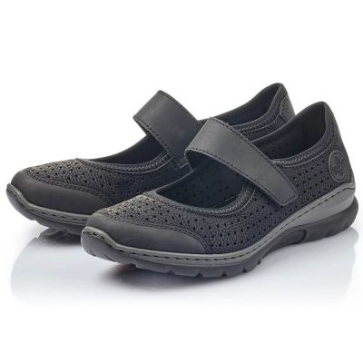Comfortable Rieker W RKR575 openwork shoes, black
