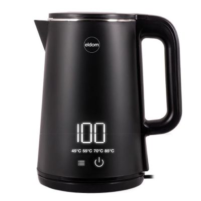 3. ELDOM CORDLESS KETTLE C515C 1.8 L 2000W BLACK 5 PROGRAMS 45, 55, 70, 85, 100°C, KEEP TEMPERATURE