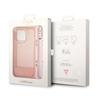 7. Guess GUHCP14LHGCOHP iPhone 14 Pro 6.1" pink/pink hardcase Translucent Pearl Strap
