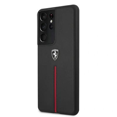 2. Ferrari FEOSIHCS21LBK S21 Ultra G998 black/black hardcase Off Track Leather Nylon Stripe