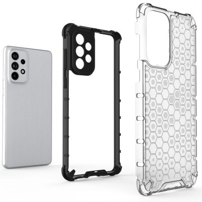 5. Honeycomb case armored cover with a gel frame for Samsung Galaxy A73 blue