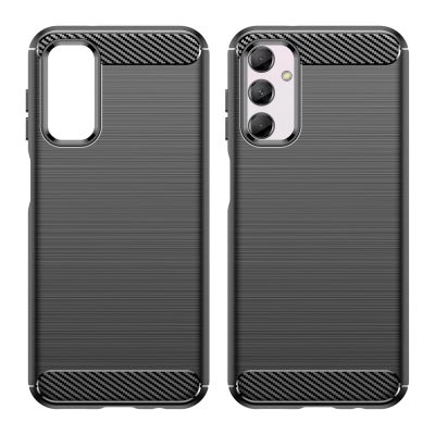 2. Flexible carbon pattern case for Samsung Galaxy M14 Carbon Case - black