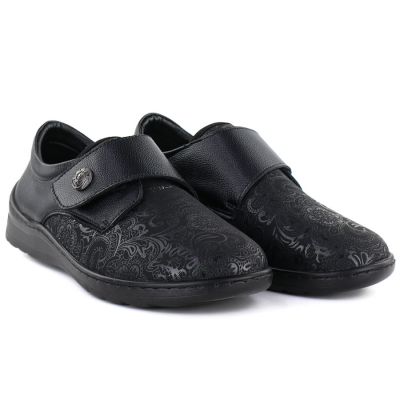 3. Leather Velcro shoes, elastic, black, Unisoft 8435