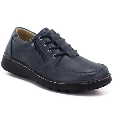 Comfortable women's shoes with zipper, navy blue, Potocki TO90407